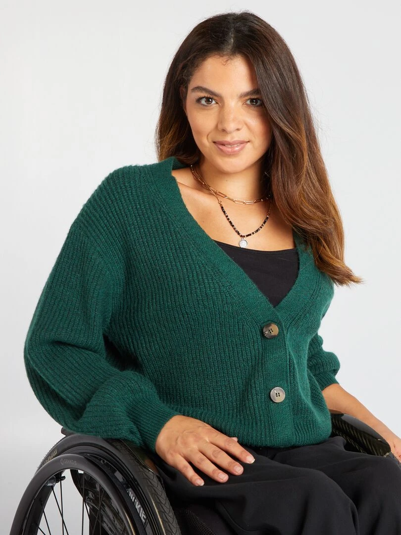 Gilet en maille avec ouverture aimantée So Easy Vert