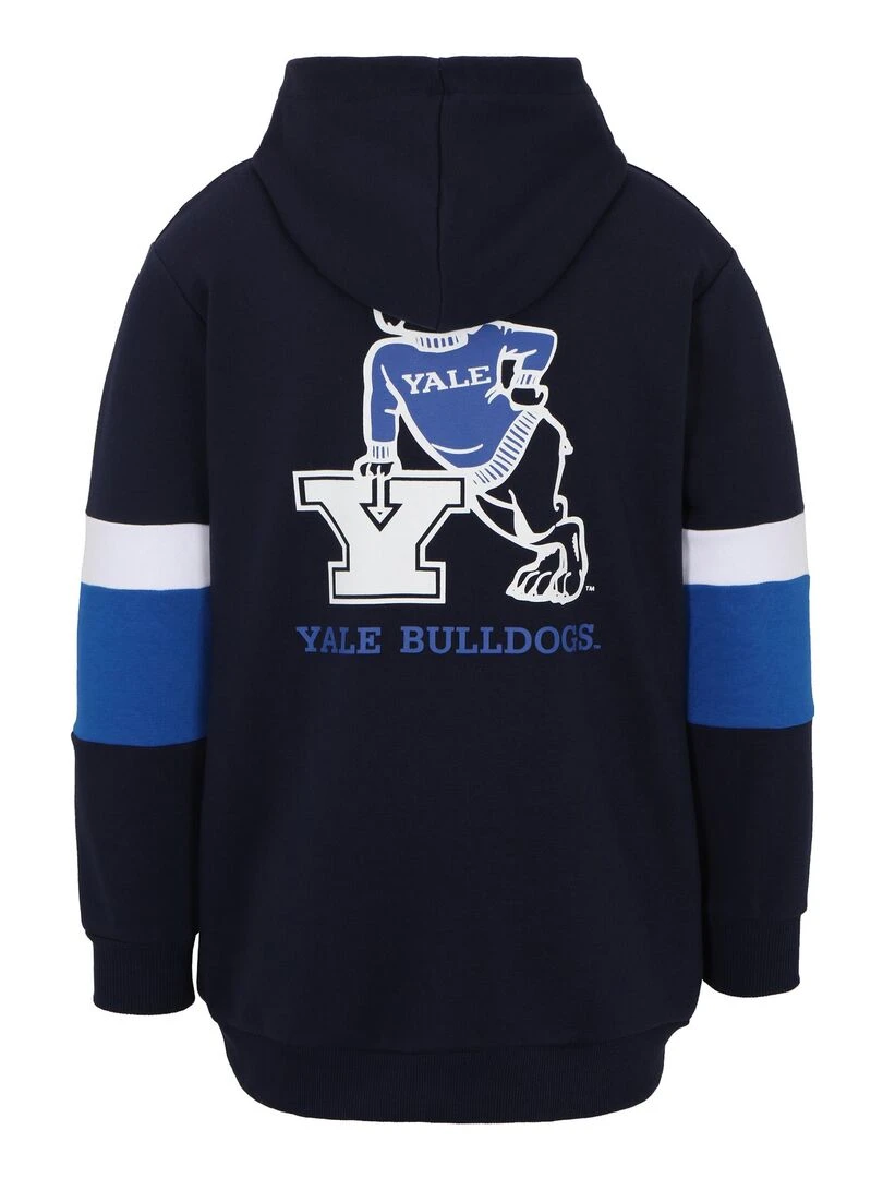 Sweat robe à capuche adulte YALE college imprimé Bulldog   Polycoton   Bleu marine   XXL   Bleu marine