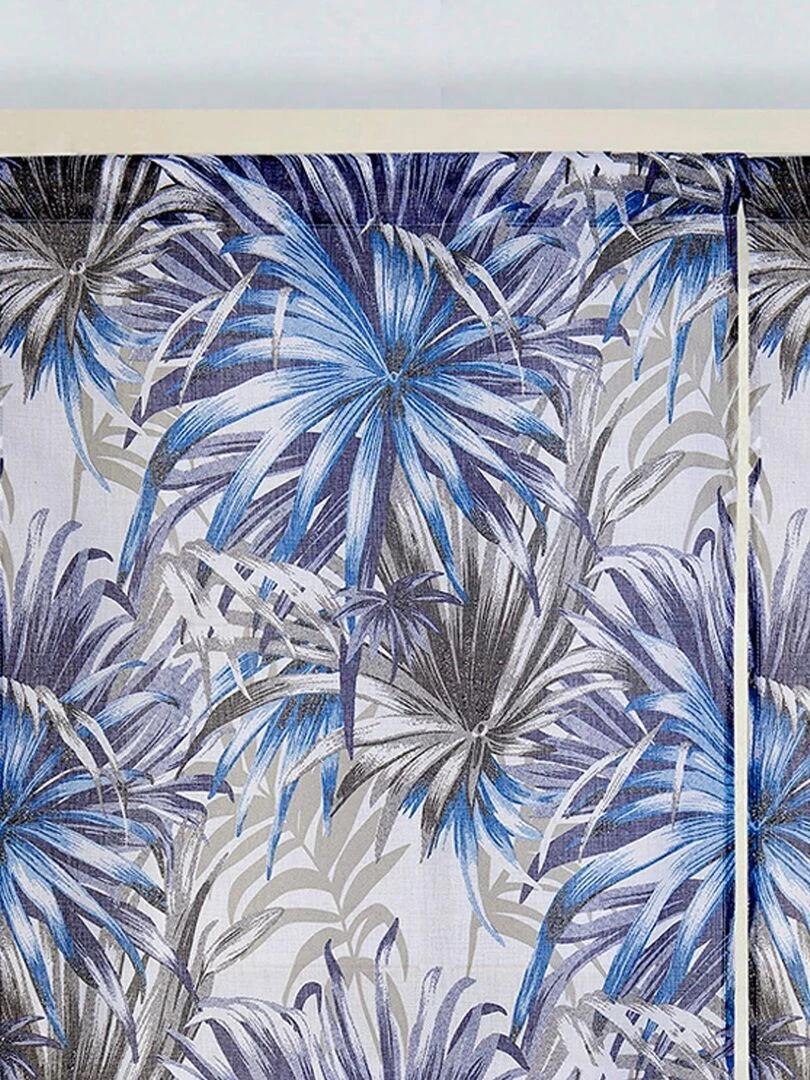 Paire de vitrages droits au style tropical Bleu