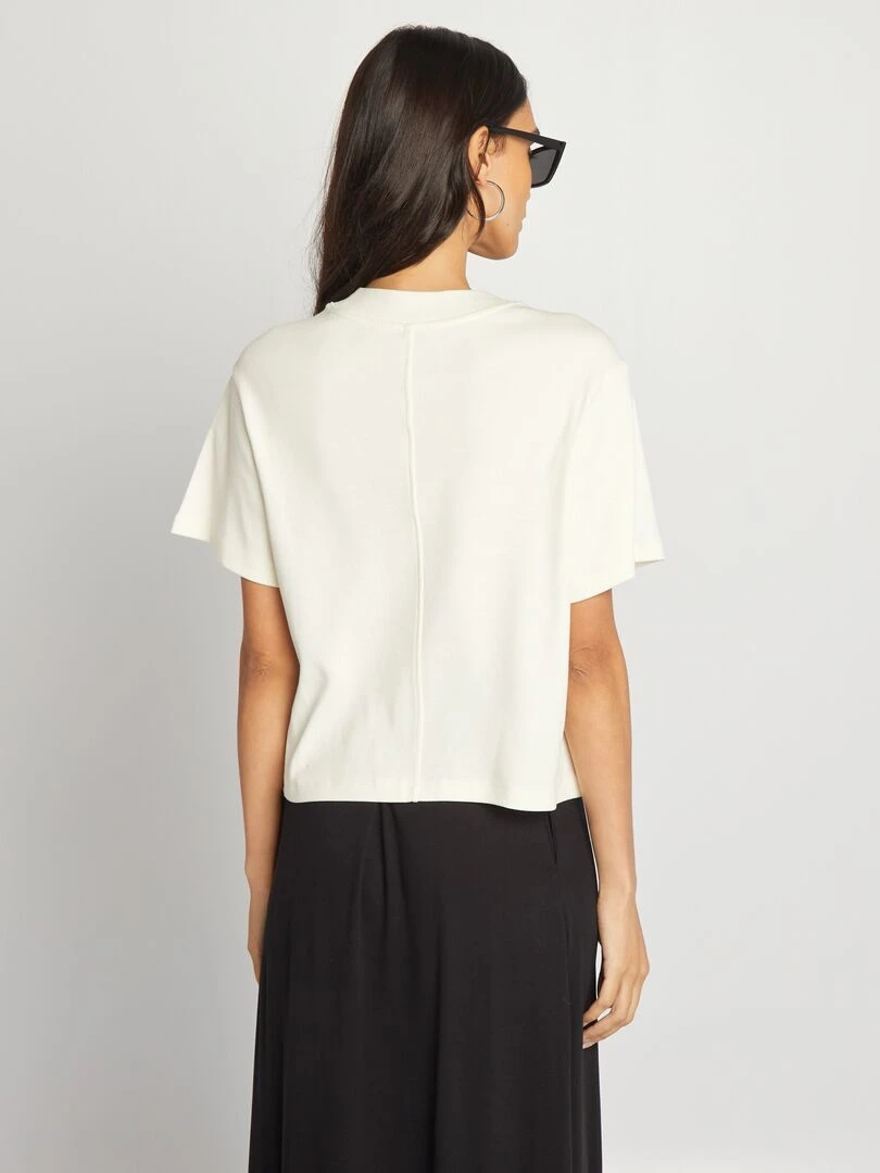 T shirt large manches courtes   blanc