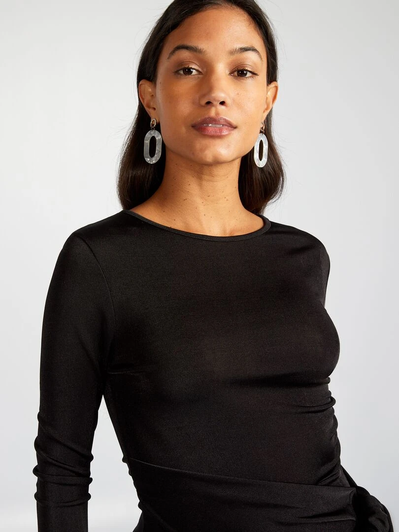 Robe courte effet drapé   noir