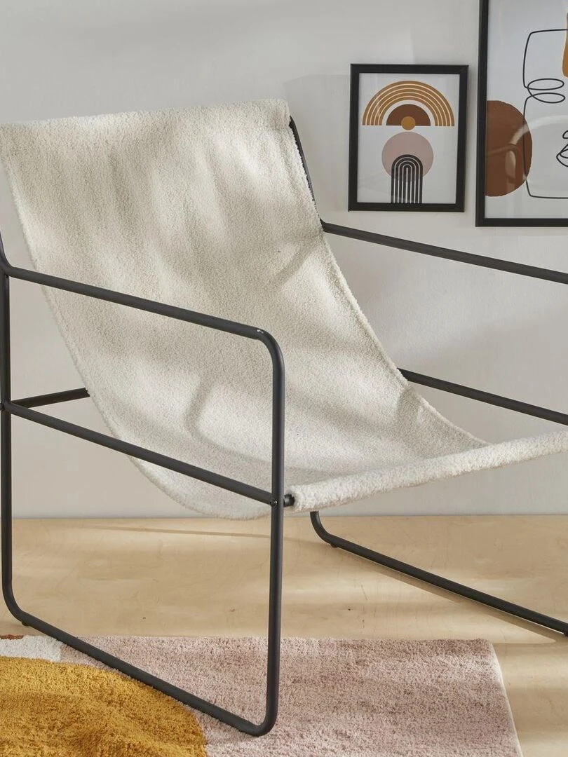 Fauteuil chilienne bouclette 'RETRO MOOD' 'TODAY' Ecru