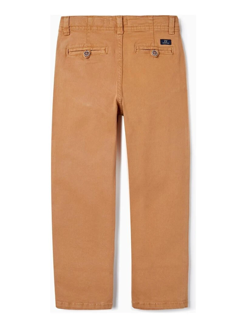 Pantalon Chino En Sergé De Coton Pour Garçon 'Slim Fit' BROTHERS&SISTERS Beige