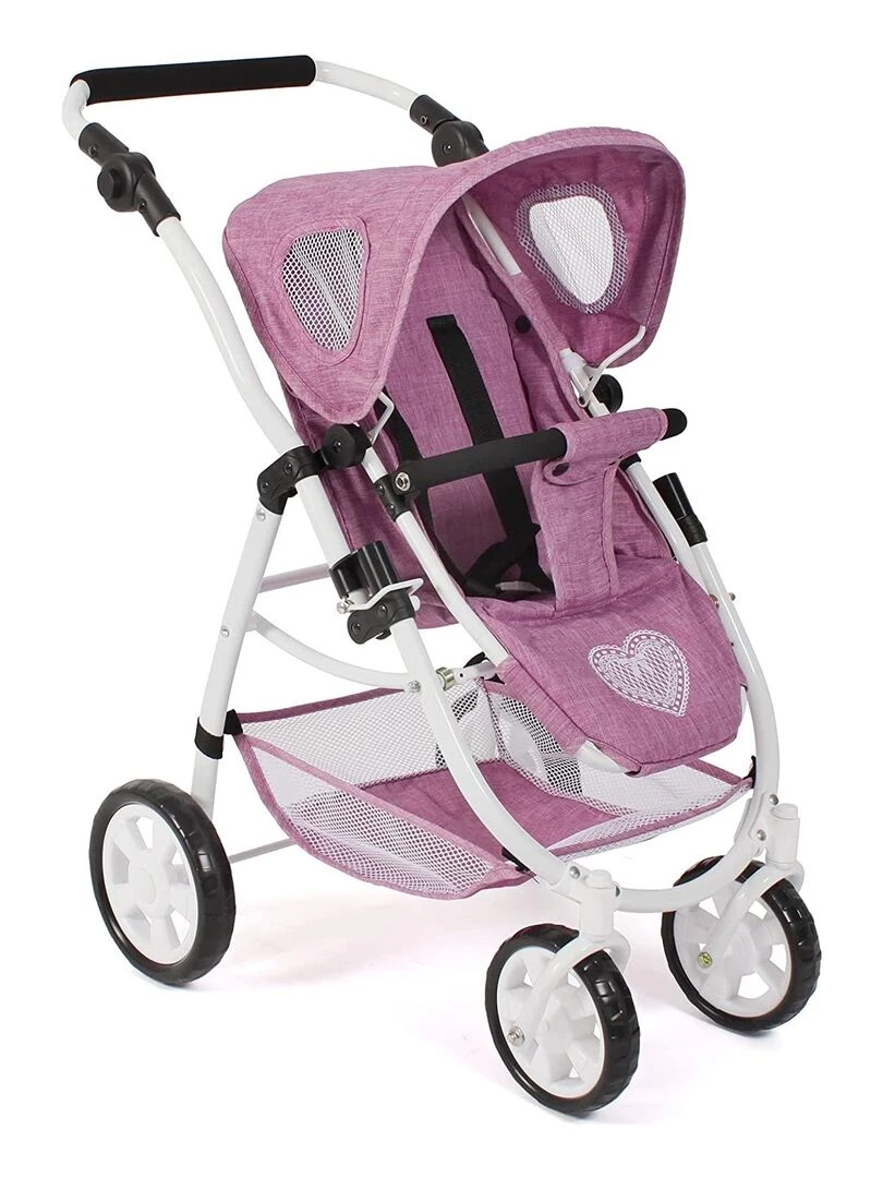 Poussette pour poupées 3 en 1 EMOTION jean rose   N/A
