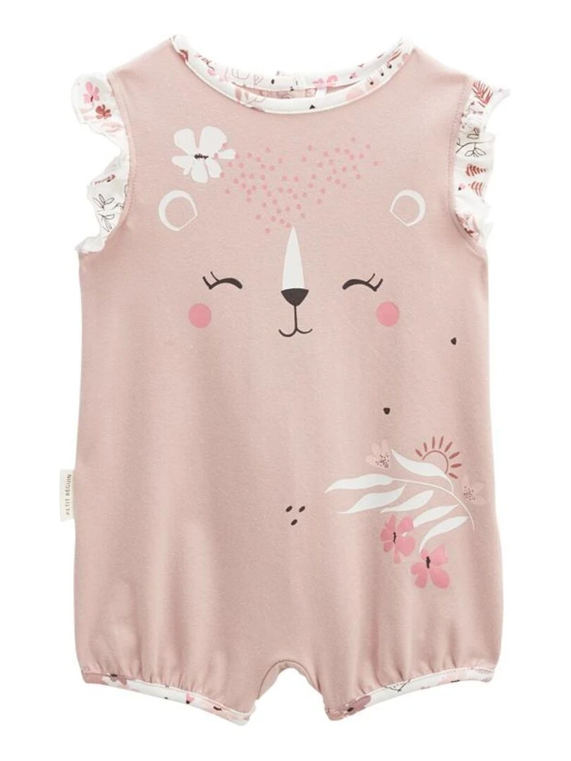 Combishort bébé Petit Safari Rose