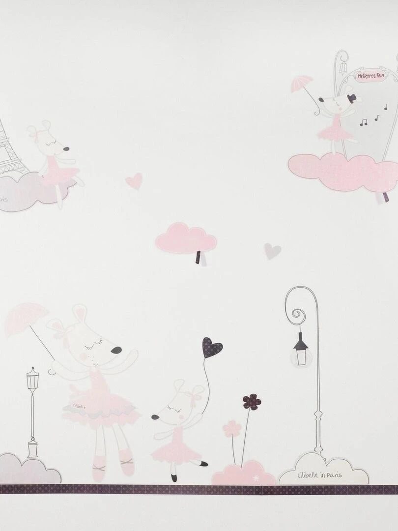 Stickers muraux Petite souris 70x50cm en Papier Rose SAUTHON Rose