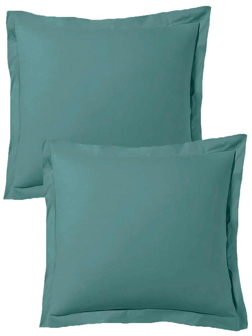 Blanc Avenue Lot De 2 Taies D'oreiller 50x70 Cm Satin De Coton Vert