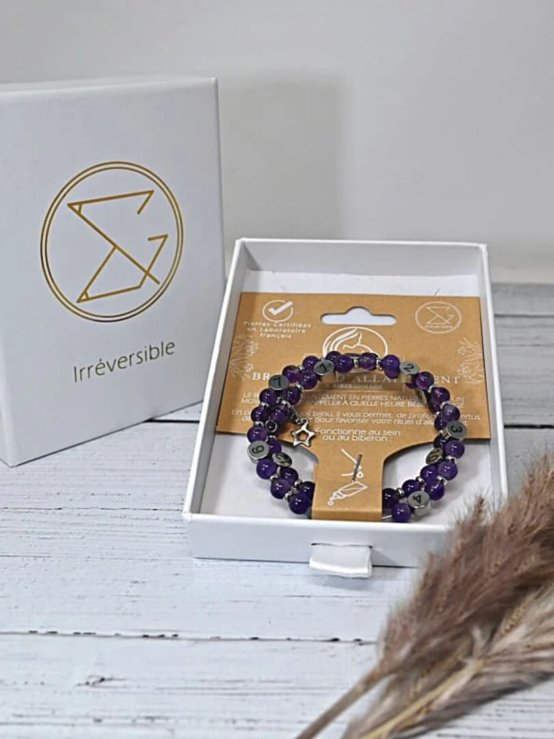 Bracelet d'allaitement   Améthyste Violette   Violet
