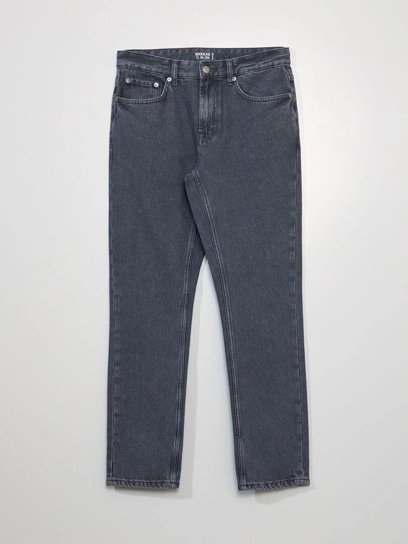 Jean droit à 5 poches L30 Gris