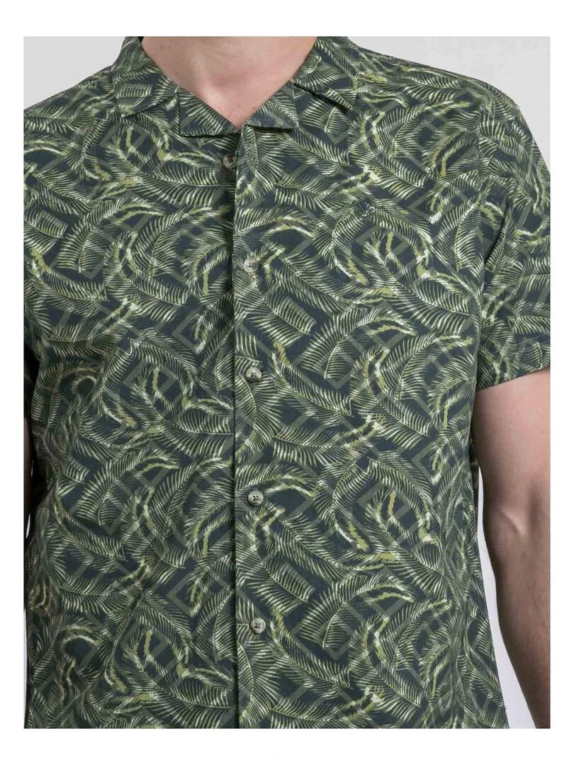 Chemise manches courtes motifs DILTONIK   Kaki