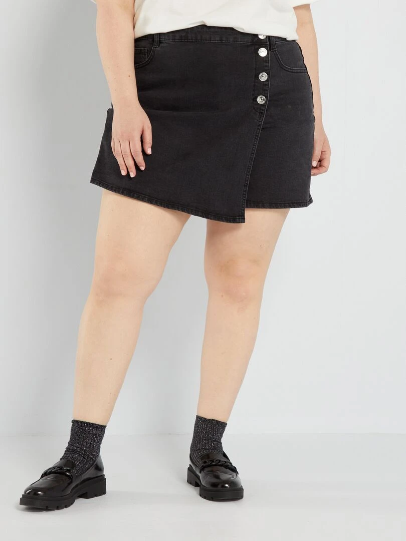 Jupe short en denim Noir