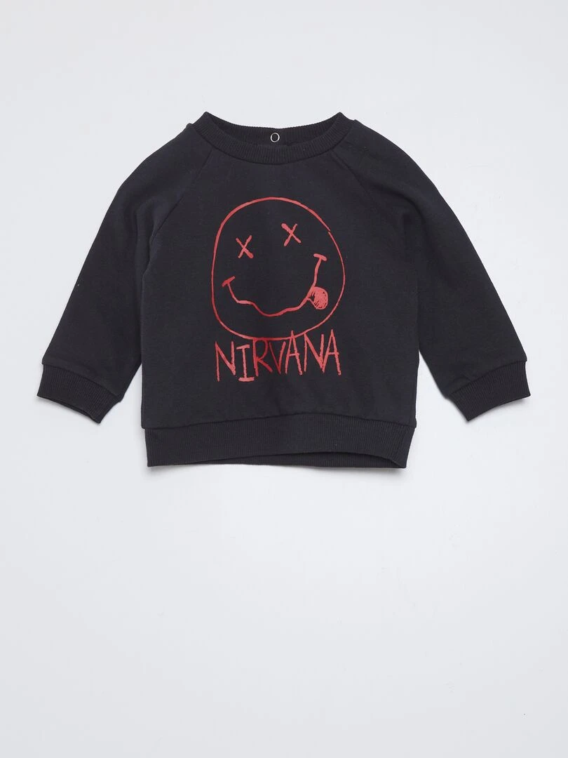 T shirt 'Nirvana' manches longues Noir