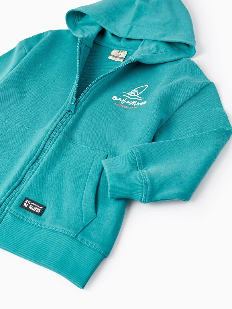 Manteau en coton avec capuche pour garçon 'Bahamas'   NO DRAMA IN THE BAHAMAS   Bleu