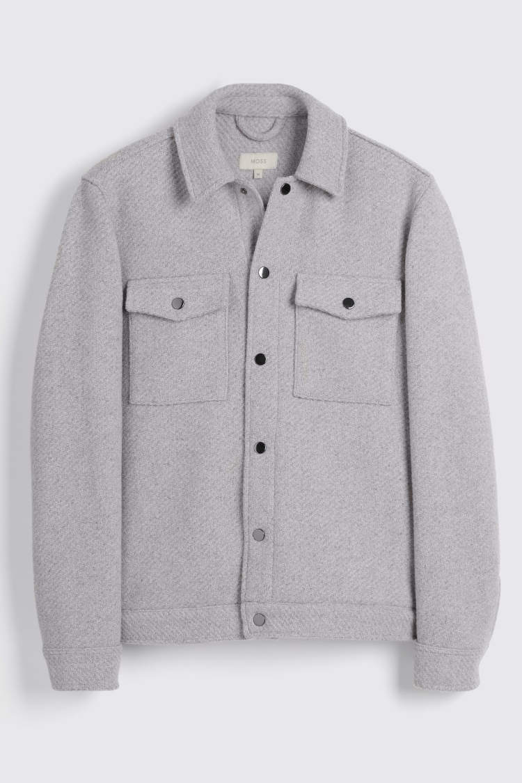 Light Grey Structured Shacket    Buy Online at Moss