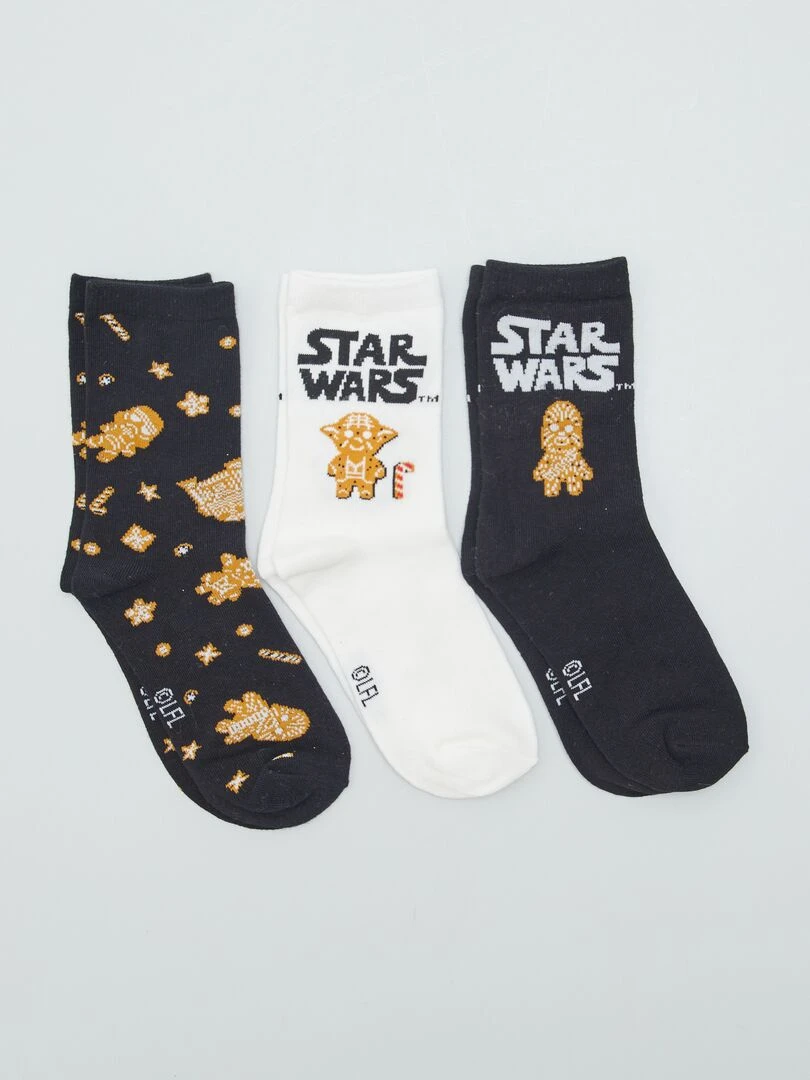 Lot de 3 paires de chaussettes 'Star Wars'   Noir/blanc