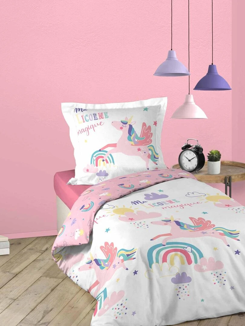 Housse de couette Ma Licorne magique Blanc
