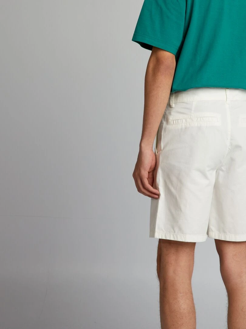 Bermuda chino en twill   blanc
