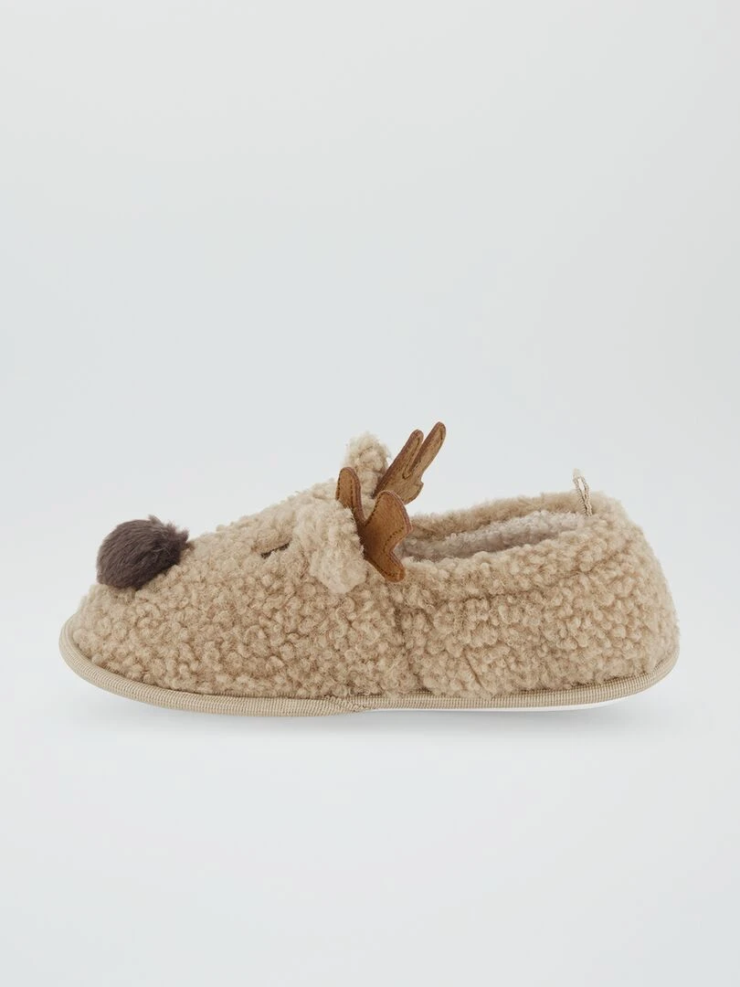 Chaussons de 'Noël' animés   Beige