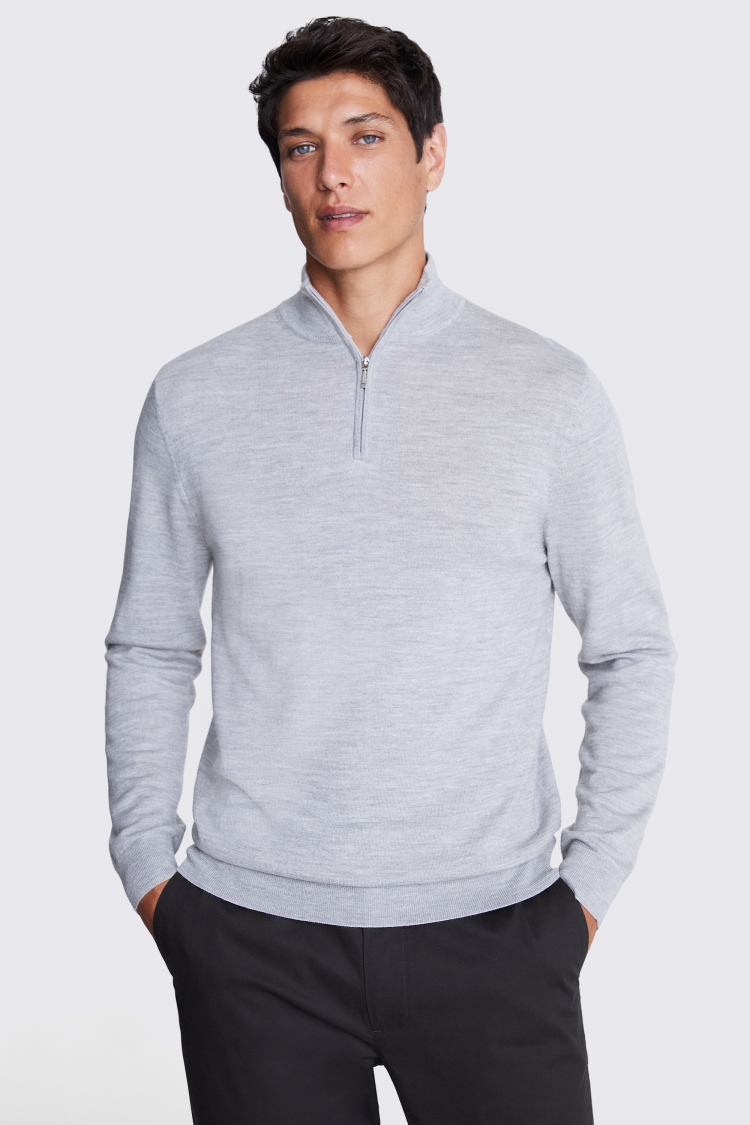 Navy Merino Crew Neck Jumper   Buy Online at Moss