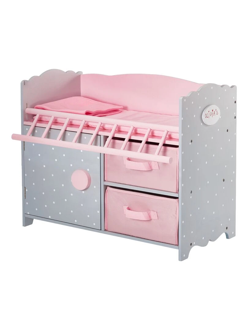 Lit berceau poupon poupée Polka Dots Princess bois avec rangement jeux TD 12390A N/A