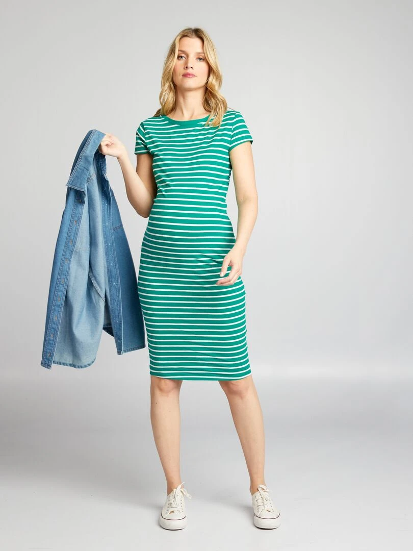 Robe de maternité longueur genou Vert