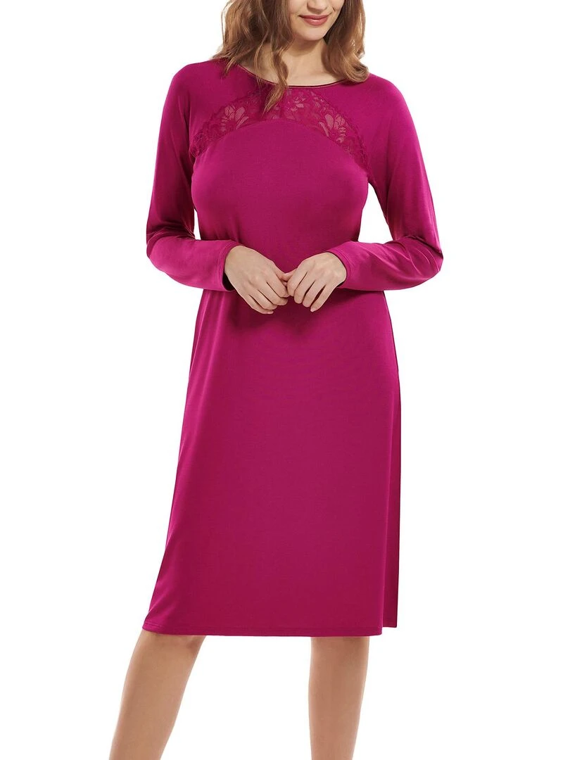 Chemise de nuit manches longues Karin Violet