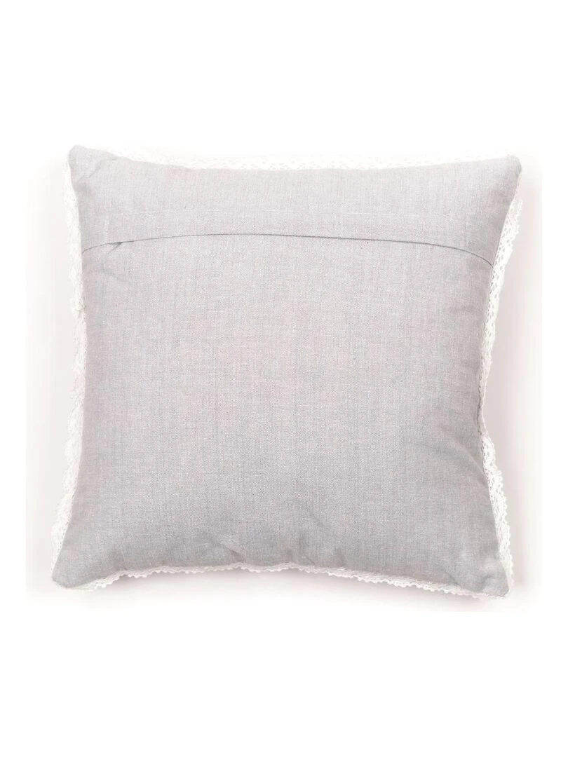 Coussin déhoussable avec dentelle 'CHARME' 'TODAY'   Gris