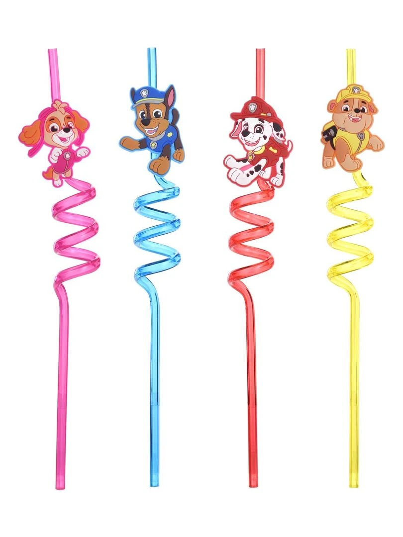 La Pat Patrouille Set de 4 Pailles N/A
