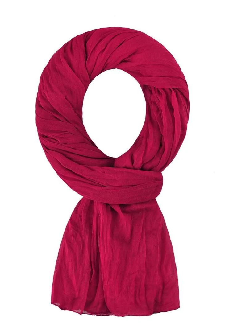 Chèche coton Uni Rouge cerise
