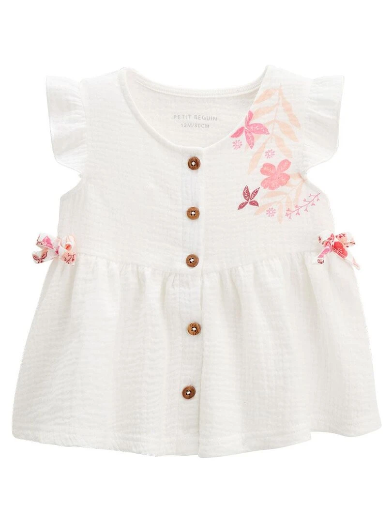 Blouse bébé en gaze de coton Lipsi Rose