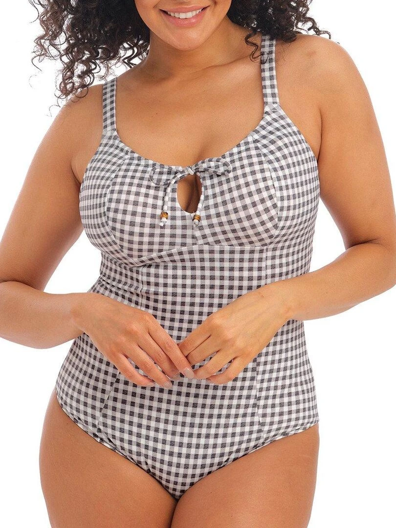 Maillot 1 pièce grande taille sans armatures Checkmate Gris
