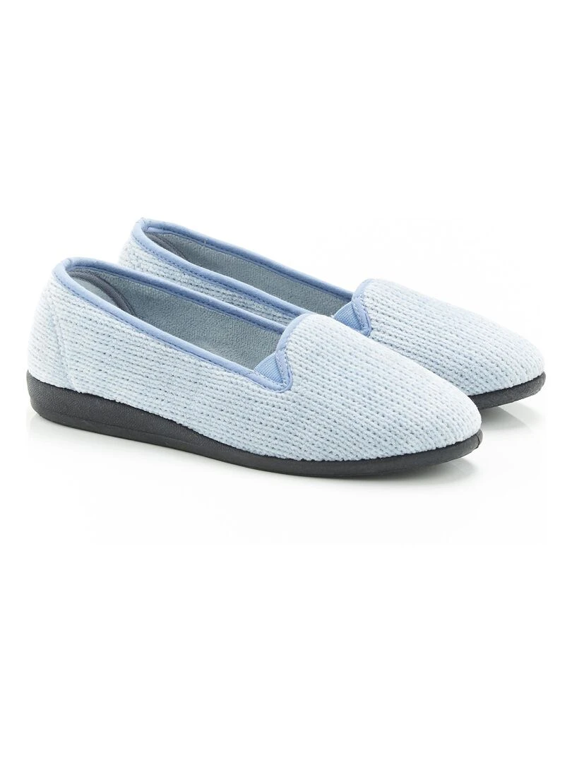 Ballerines aspect velours côtelé à mémoire de forme Damart Bleu ciel