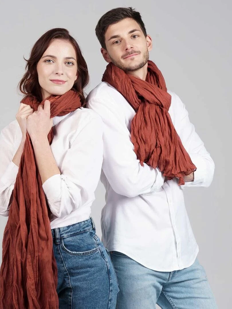 Chèche coton Uni Marron havane