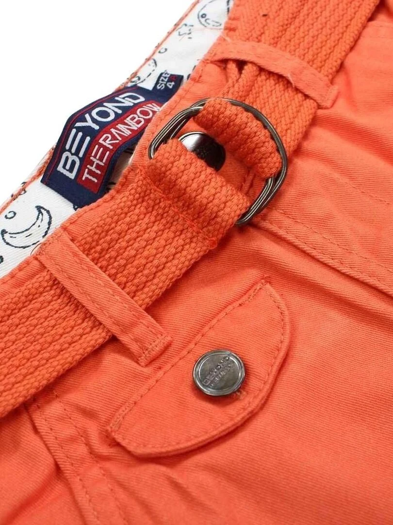 Nasa   Bermuda garçon imprimé logo en coton   Orange