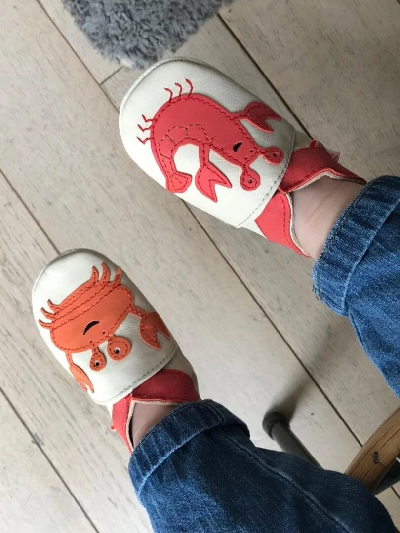 Chaussons bébé cuir souple Francis et Candice   Beige