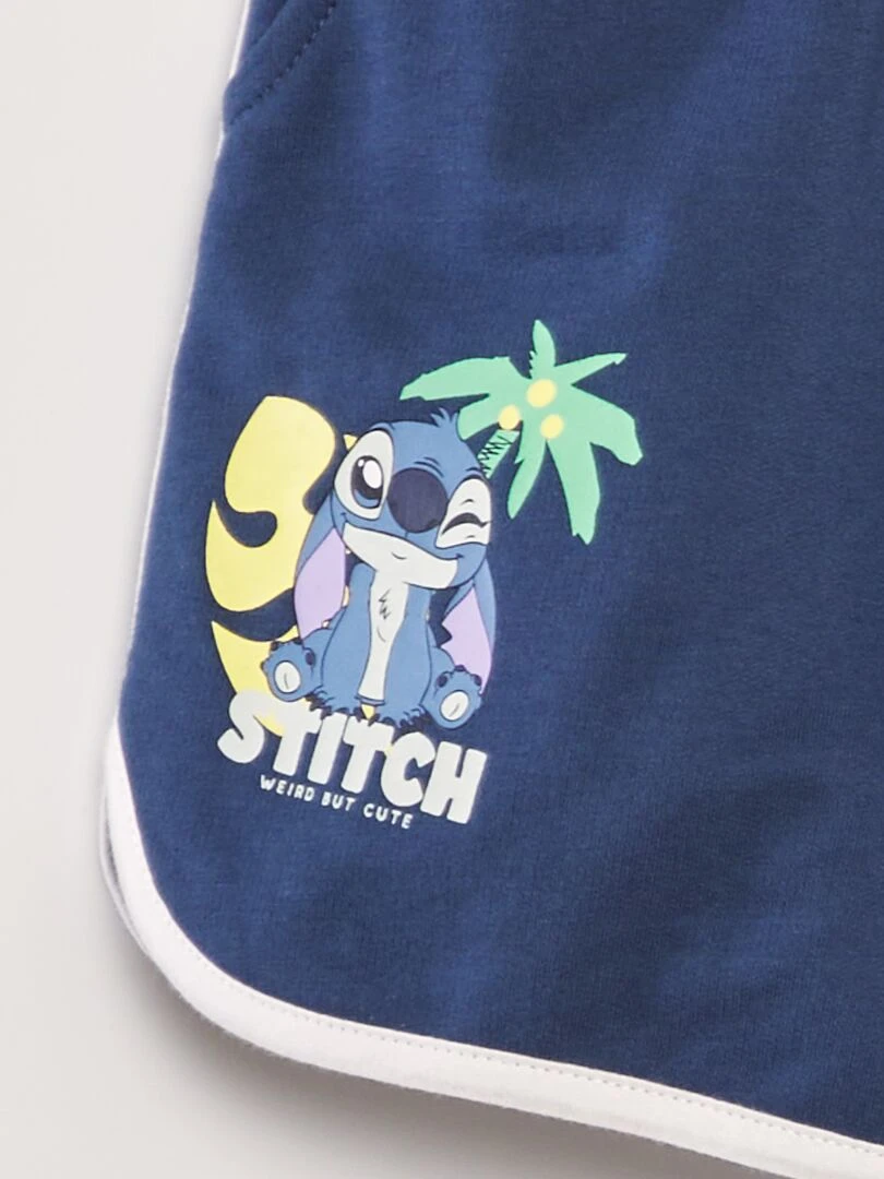 Ensemble t shirt + short 'Stitch'   2 pièces   Bleu