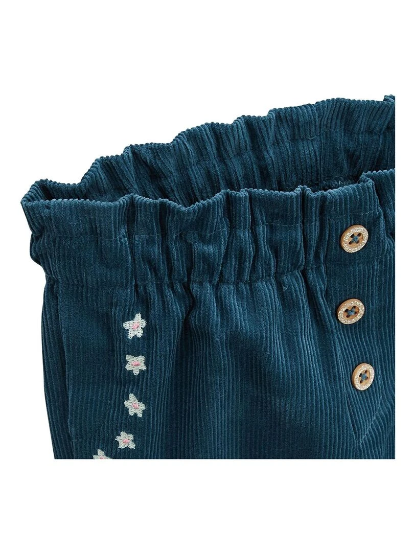 Pantalon bébé en velours côtelé Népal   Bleu