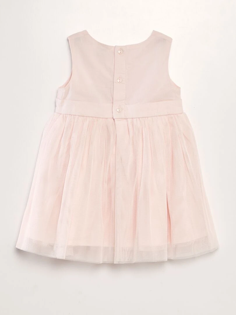 Robe évasée en tulle Rose