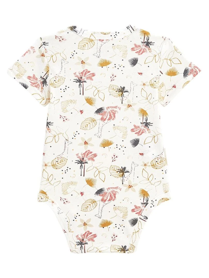 Lot de 2 bodies bébé manches courtes Sahara   Ecru