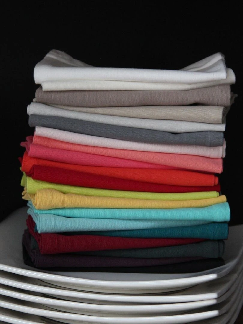 Serviette de table unie et colorée Bleu azur