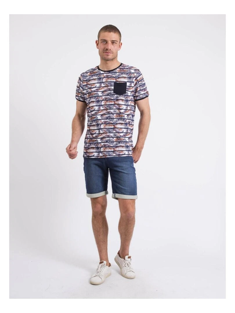 T shirt col rond NIKUTO   Bleu marine