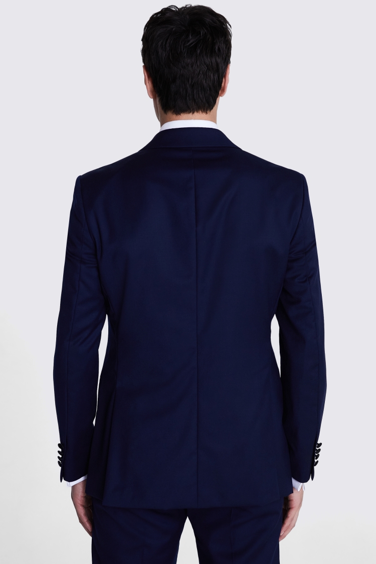 Tailored Fit Navy Twill Peak Lapel Tuxedo Jacket   Buy Online at Moss