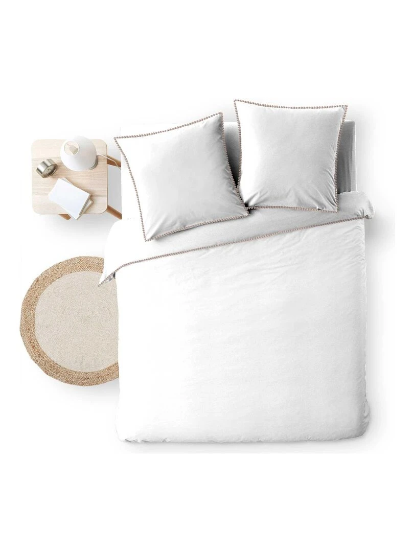 Housse de couette + 2 taies Collection Noemie Blanc