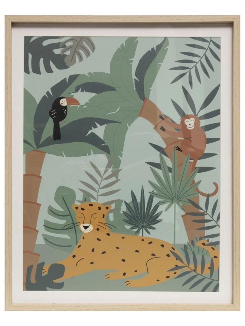 Tableau imprimé Jungle 40x50 cm Blanc