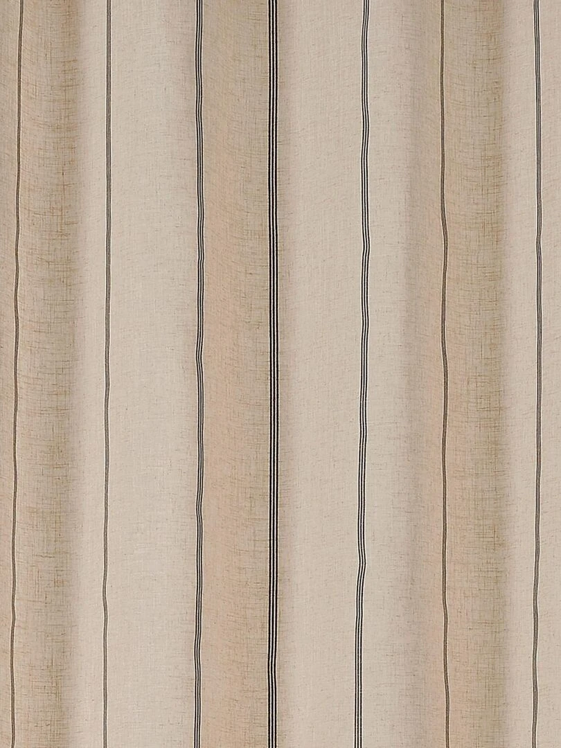 Voilage aux fines rayures noires   Beige