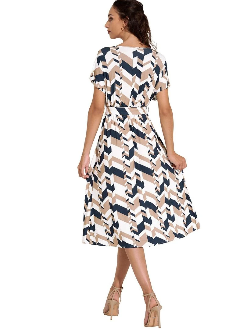 Robe longue estivale manches courtes Toulouse Bleu