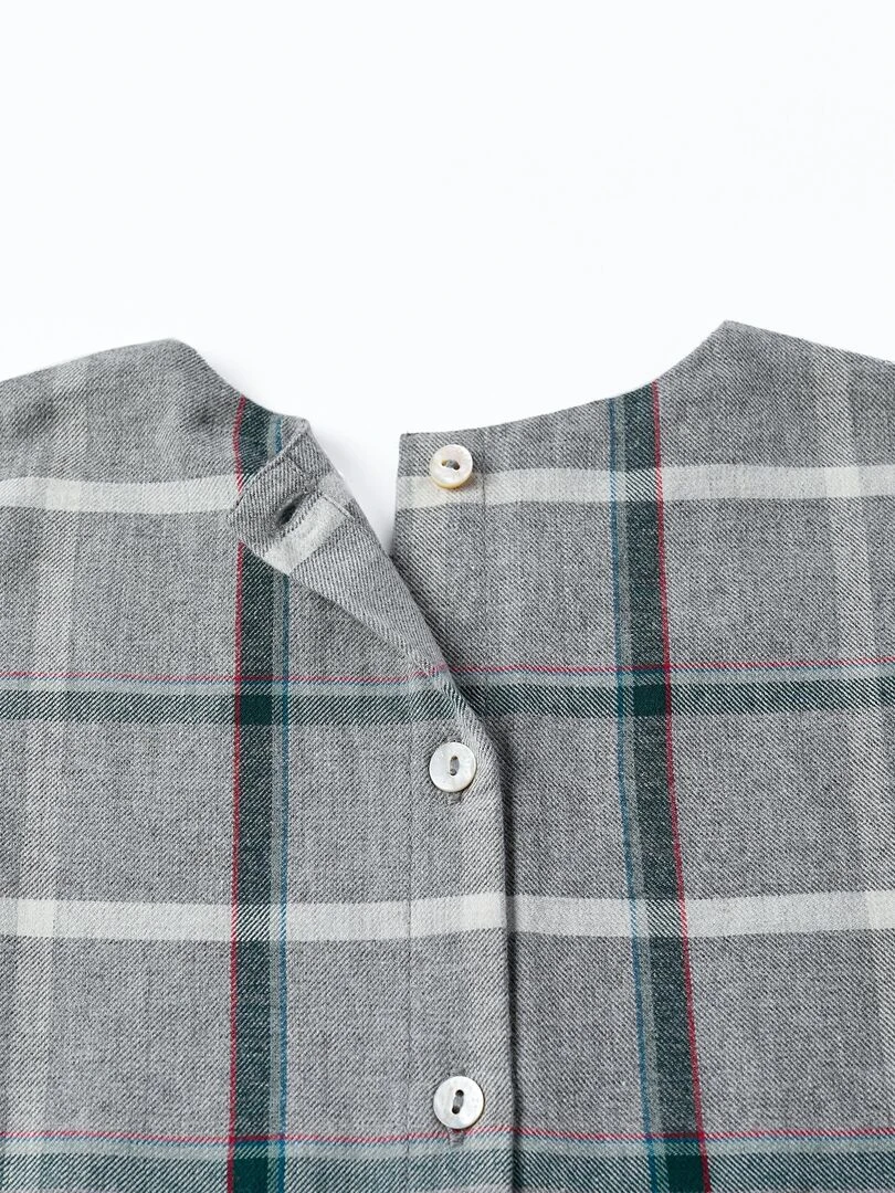 Robe à Manches Longues à Carreaux pour Fille manches longues  ROYALS OFF DUTY   Gris clair