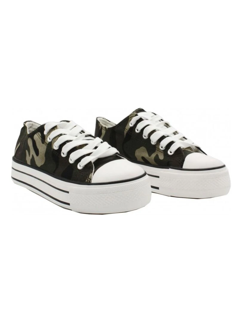 Baskets basses Kebello   Kaki