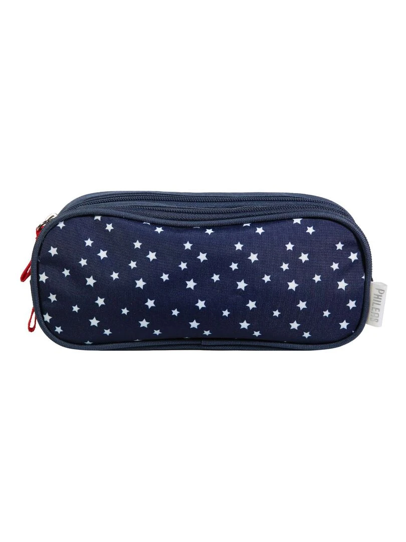 BAGTROTTER Trousse scolaire 2 compartiments Phileas Bleue Étoiles Bleu