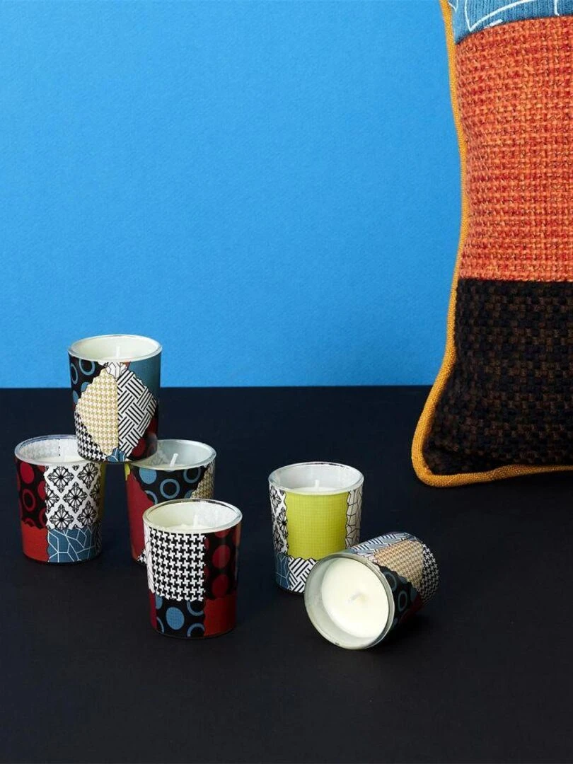 Coffret cadeau 6 bougies parfumées Patchwork Multicolore